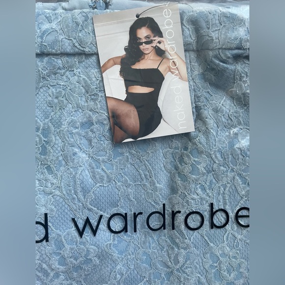 New Naked Wardrobe Women Blue High Mini Skirt Size Medium - Picture 8 of 11